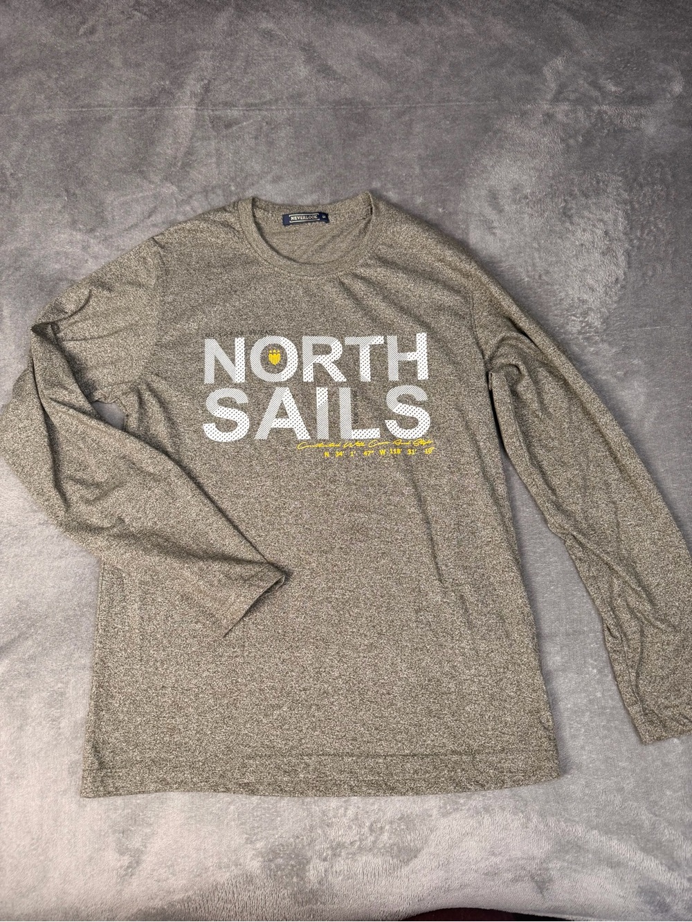 North Sails Heathered Olive Crew Neck Long Sleeve